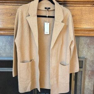 Quince Organic Cotton Camel Knit Blazer size Large